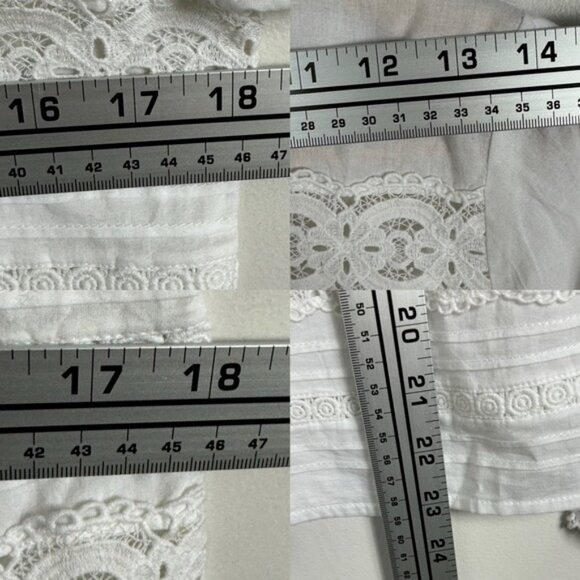 Sezane Tinai Blouse Ecru White Size 36 French US 4 Top Lace Crochet Minimalist - Picture 13 of 16